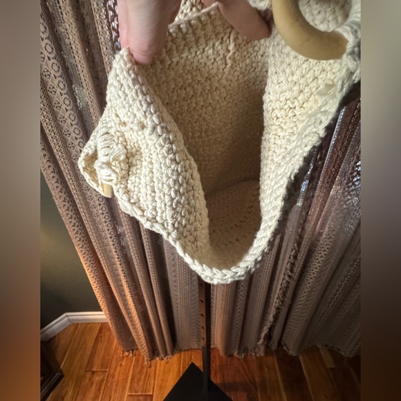 VTG Cream Crochet Shoulder Bag - Picture 3 of 4